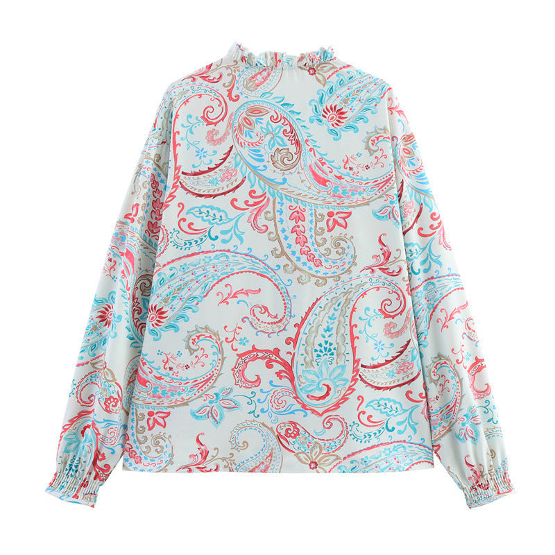European And American Style Fashionable Simple Printed Poplin Shirt