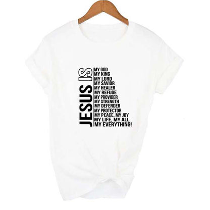 Jesus Is My God King Everything Women Vintage Tops tshirts